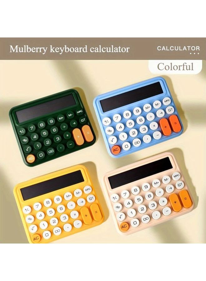 Silent Calculator Olive Green Large Button Keyboard For Office Stress Relief - Image 1