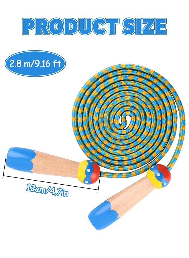 بوفان حبل قفز للأطفال، حبل قفز قابل للتعديل، حبال قفز للأطفال بمقبض خشبي للبنات والأولاد، حبال قفز مثقلة لتمارين اللياقة البدنية والأنشطة الترفيهية الخارجية - Image 2