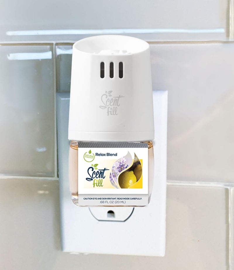 Scent Fill Relax Blend Plug in Air Freshener, 4 Scented Oil Refills - Image 1