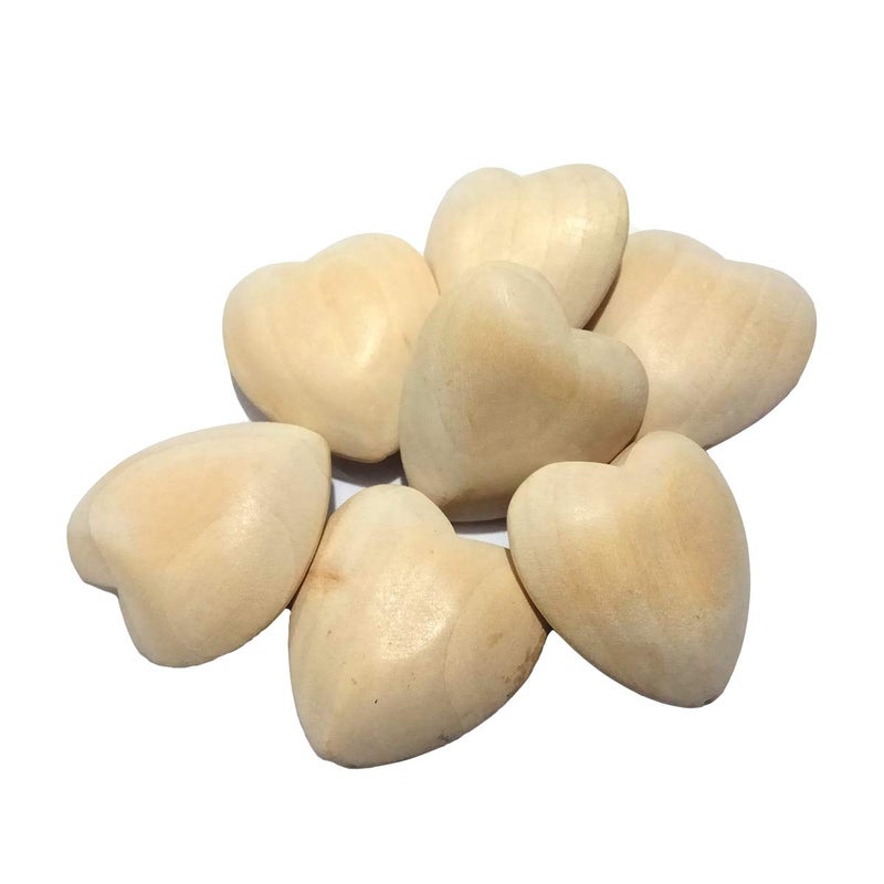 Alenybeby 10pcs Natural 40mm Unfinished Wood Hearts Beads with Holes EcoFriendly Wooden Handing Materials DIY Beading Craft Accessories 40mm 10pcs - Image 4