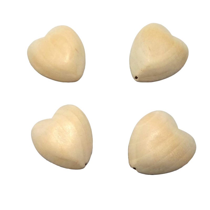 Alenybeby 10pcs Natural 40mm Unfinished Wood Hearts Beads with Holes EcoFriendly Wooden Handing Materials DIY Beading Craft Accessories 40mm 10pcs - Image 5