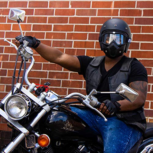 Birdz Eyewear Skylark Motorcycle Goggles Removable Face Mask 3 Pairs Black Frames with Clear Smoke Yellow Lenses - Image 4