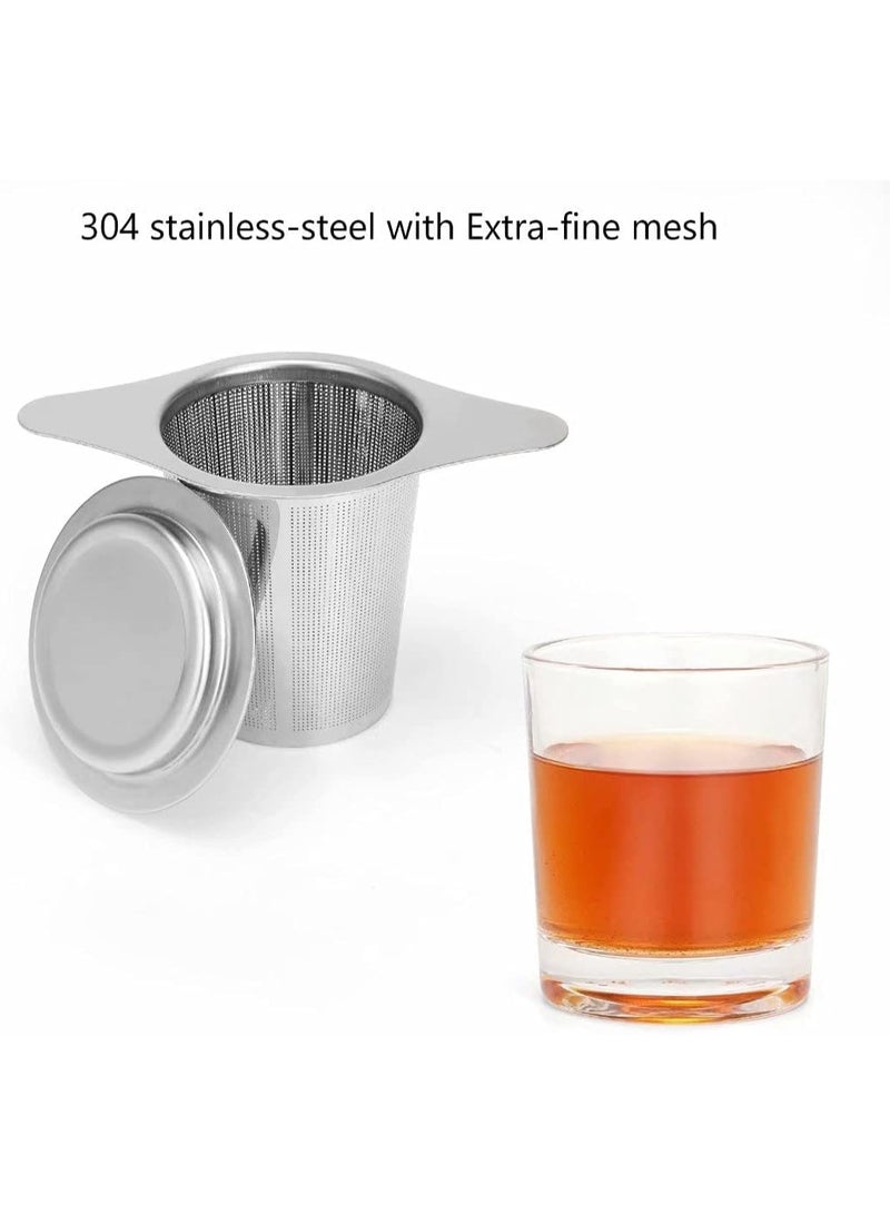 HOMESTAR Stainless Steel Tea Infuser, Premium Tea Strainer with Two Handles & Large Capacity for Loose Tea Leaf, Classic Metal Mesh Tea Filter for Cups, Mugs, Teapots - Image 2