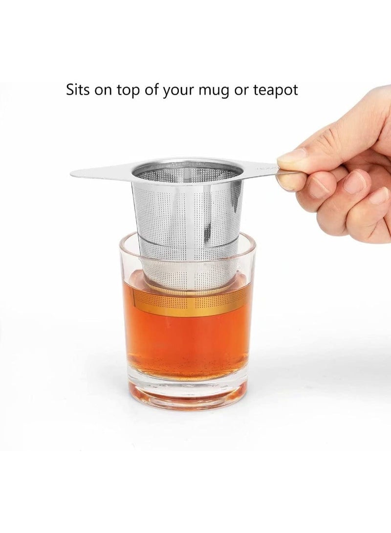 HOMESTAR Stainless Steel Tea Infuser, Premium Tea Strainer with Two Handles & Large Capacity for Loose Tea Leaf, Classic Metal Mesh Tea Filter for Cups, Mugs, Teapots - Image 3