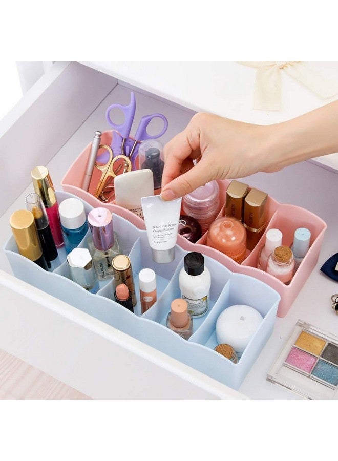 جو هوكد صندوق تخزين بلاستيكي مكون من 5 شبكات منظم أدراج للملابس الداخلية والجوارب والملابس الداخلية منظم أدراج تخزين متعدد الاستخدامات ومتين وصغير الحجم وفعال ومتين وموفر للمساحة، مجموعة من 4 قطع متعددة الألوان - Image 3