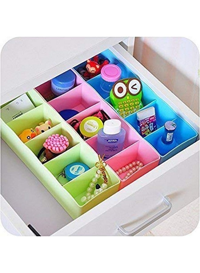 جو هوكد صندوق تخزين بلاستيكي مكون من 5 شبكات منظم أدراج للملابس الداخلية والجوارب والملابس الداخلية منظم أدراج تخزين متعدد الاستخدامات ومتين وصغير الحجم وفعال ومتين وموفر للمساحة، مجموعة من 4 قطع متعددة الألوان - Image 5