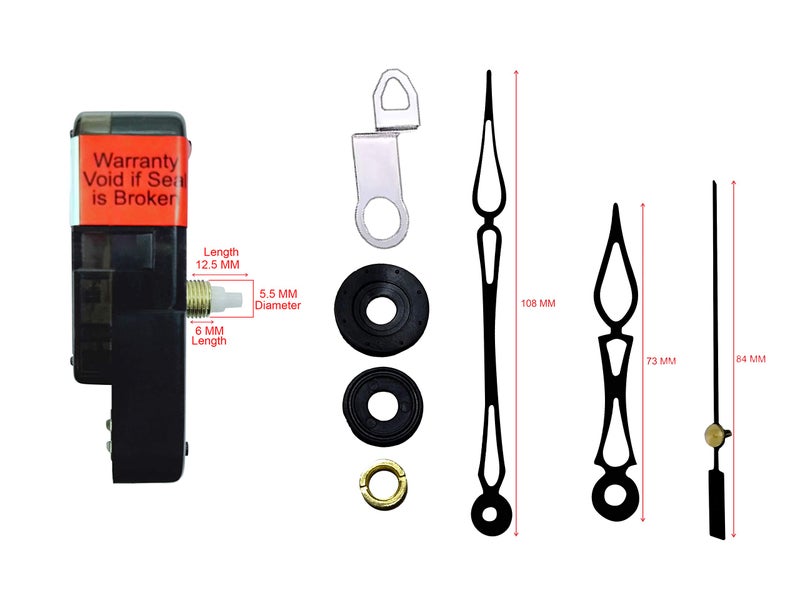 IIK COLLECTION Analogue Plastic Sweep/Silky Silent (NO Tic-Tic Sound) Quartz Movement Machine with Black Hands Kit for Wall Clock (IIK-MOV-PL-028) - Image 4