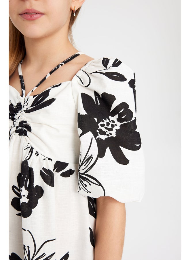 Girl Regular Fit Short Sleeve Woven Dress
