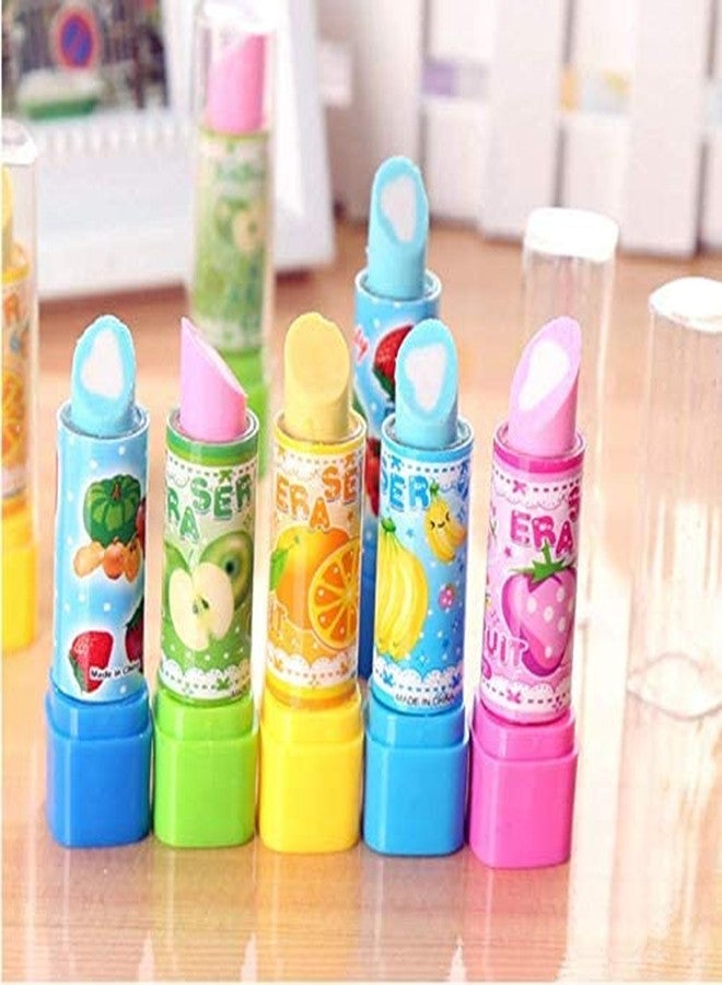 BREEPREE ممحاة مطاطية على شكل أحمر شفاه للبنات من كرييتيفز، عبوة هدايا مكونة من (6 قطع) - Image 1