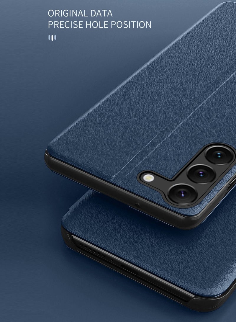 دبليو تيك حافظة جلدية قابلة للطي للهاتف الذكي بنافذة لهواتف سامسونج جالاكسي S23 بلس ، أزرق - Image 2