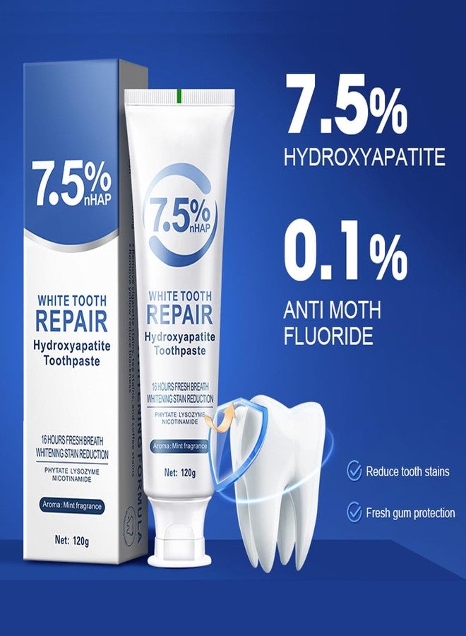 wenfeng Hydroxyapatite Toothpaste for Enamel Protection and Tooth Strengthening,Hidroxiapatita Toothpaste,Gentle Mint,Fresh Breath,Daily Use for Oral Health,4.23oz (1 PCS) - Image 3