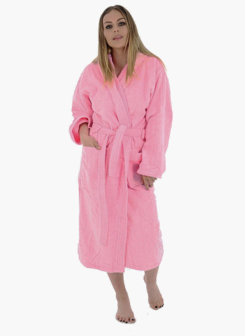 White Rose Pink Color Hotel Comfort And Spa Quality Bathrobe Large Size - Image 1