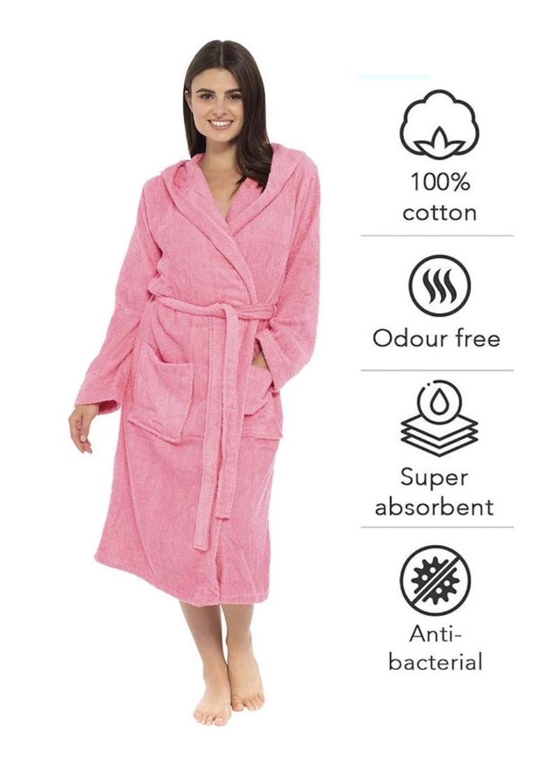 White Rose Pink Color Hotel Comfort And Spa Quality Bathrobe Large Size - Image 2