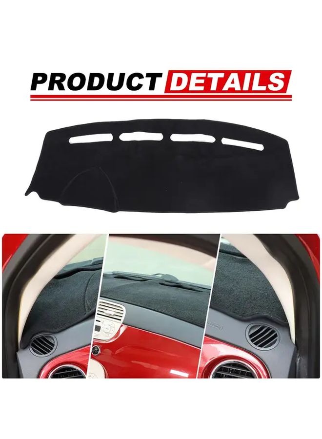 Black Sunshade Mat For Fiat 500 2008 To 2023 Left Hand Drive Without Battery - Image 5