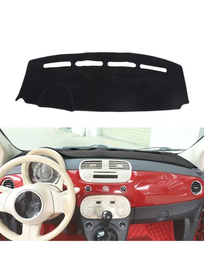Black Sunshade Mat For Fiat 500 2008 To 2023 Left Hand Drive Without Battery - Image 1