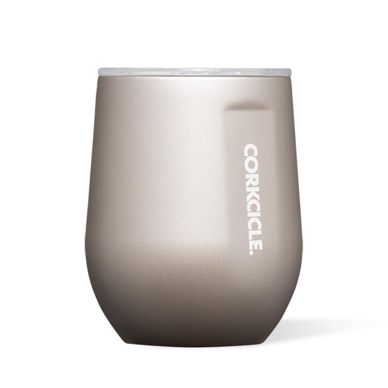 Corkcicle Pure Taste Stemless Insulated Wine Glass Tumbler - Keeps Beverages Cold 6 Hours & Hot 3 Hours - Stainless Steel - Easy-Grip - Summer Drinkware Gift - 12 oz - Latte/Oat Milk - Image 1