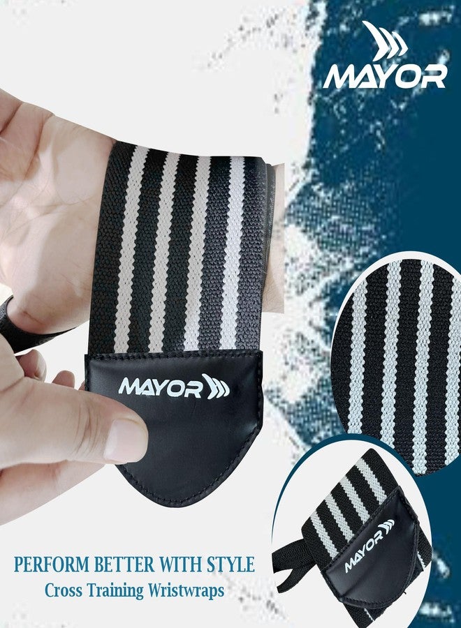 Mayor Cotton Wrist Support for Men & Women - Gym Wrist Wrap with Thumb Loop for Weight Lifting, Workout & Hand Grip Support | Adjustable Wrist Band (Grey/Black) - Image 5
