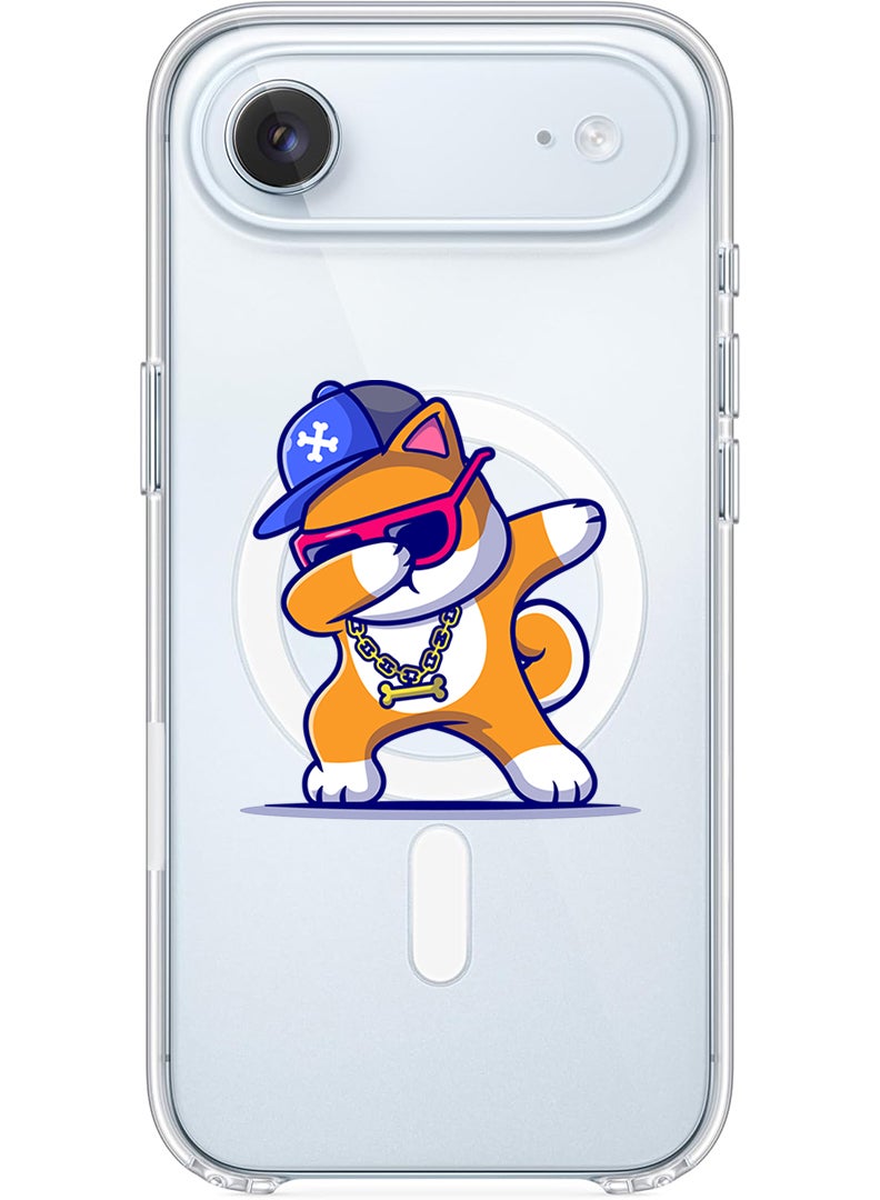 Theodor Magnetic Case for Apple iPhone 17 Air Compatible with MagSafe Wireless Charging, Shockproof Phone Bumper Cover - Dog Dab - Image 1