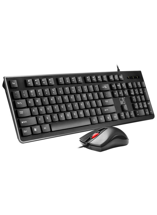 BURAQ ZGB S500 Square Keycap Wired Keyboard + Mouse Set (Black)  - Image 1