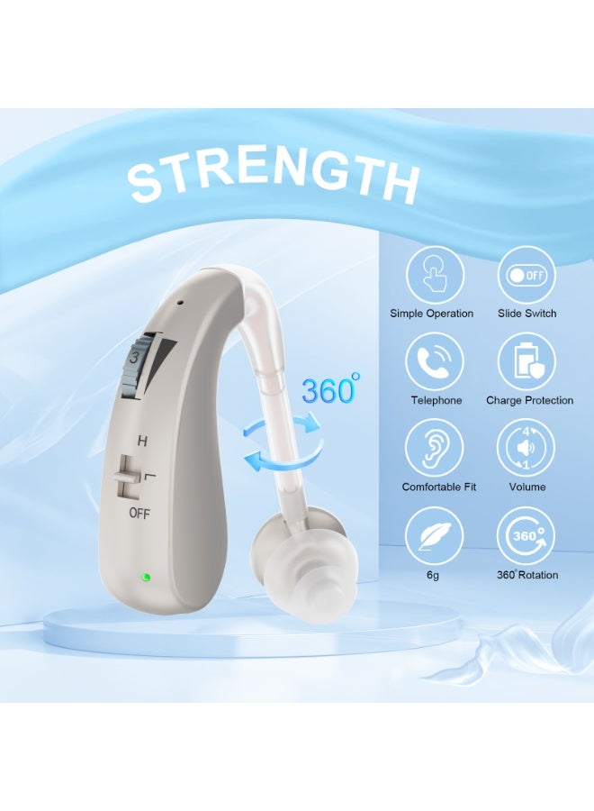 Hearing Aid, Rechargeable Hearing Aids for Hearing Loss, Noise Cancelling and Volume Control - Image 2