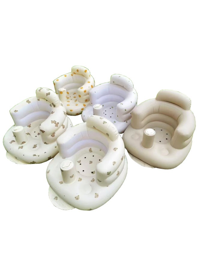 Baby Infant Genuine Goods Chair Learning Artifact Inflatable Seat Children Sofa Bath Stool Inflatable Learning Chair-Color:Whole Body Bear (care Bear) Seat - Image 2