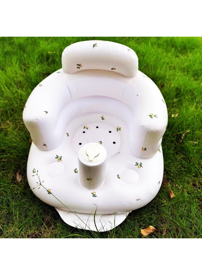 Baby Infant Genuine Goods Chair Learning Artifact Inflatable Seat Children Sofa Bath Stool Inflatable Learning Chair-Color:Whole Body Bear (care Bear) Seat - Image 4