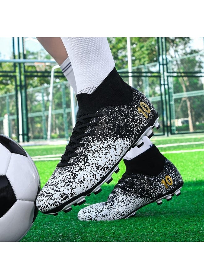 NIBEMINENT Men's Soccer Shoes High-Top Soccer Cleats Outdoor Breathable Athletic Professional Spikes Youth Boys Football Shoes - Image 1