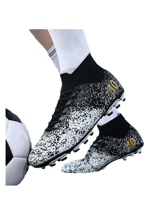 NIBEMINENT Men's Soccer Shoes High-Top Soccer Cleats Outdoor Breathable Athletic Professional Spikes Youth Boys Football Shoes - Image 2