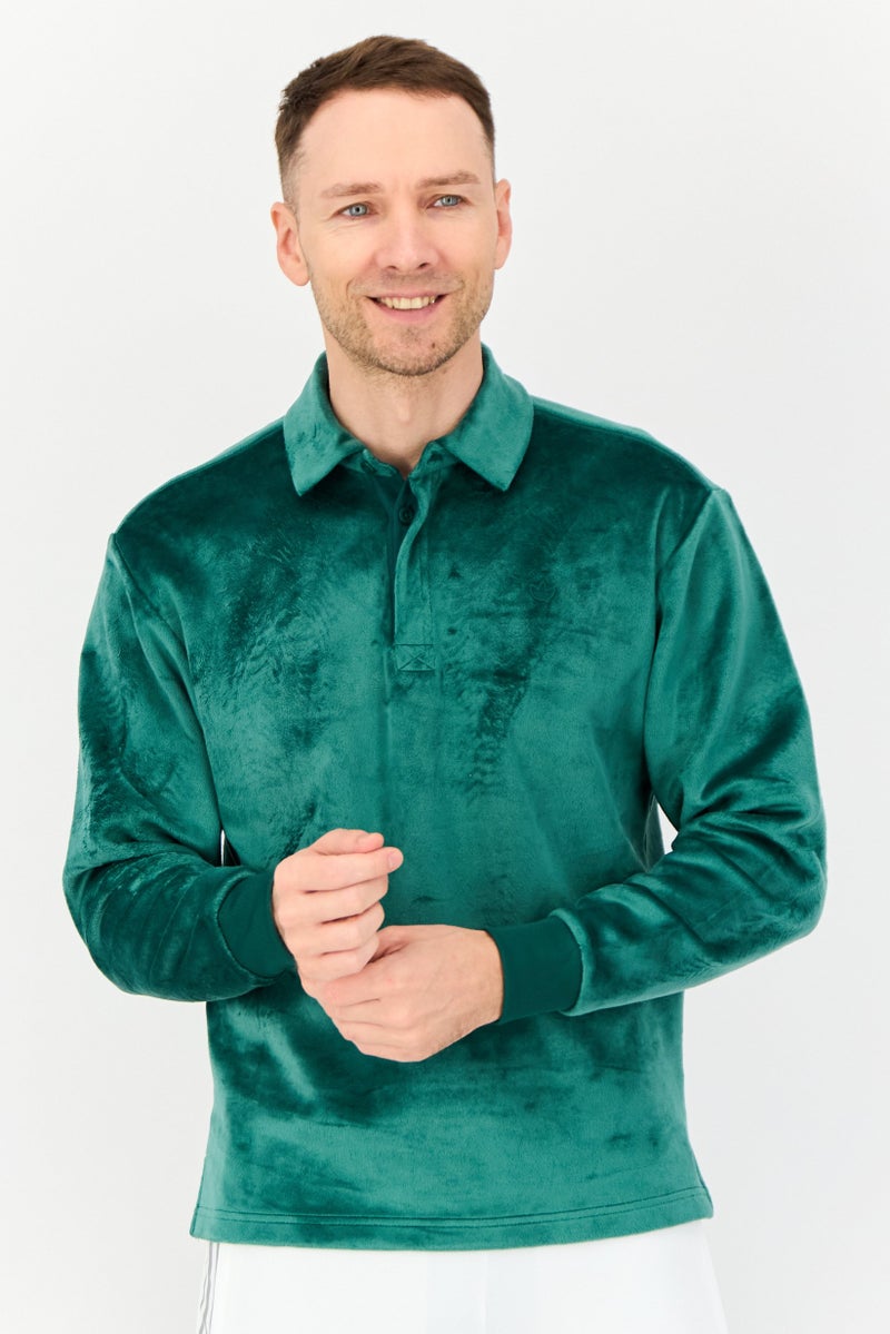 adidas Originals Men Sportswear Fit Long Sleeve Outdoor Sweatshirt, Green  - Image 1