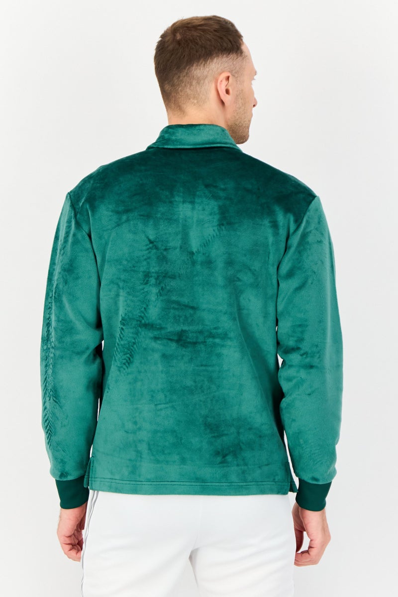 adidas Originals Men Sportswear Fit Long Sleeve Outdoor Sweatshirt, Green  - Image 3