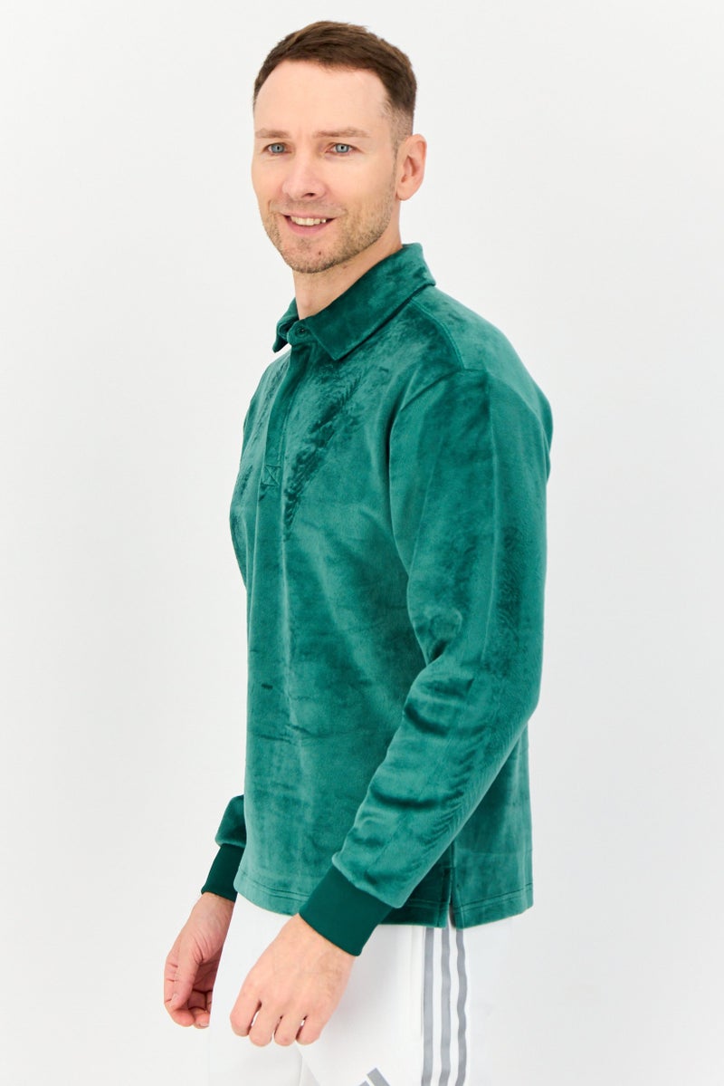 adidas Originals Men Sportswear Fit Long Sleeve Outdoor Sweatshirt, Green  - Image 2