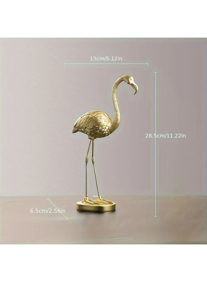 Flamingo Golden Bowed Head Resin Art Modern Minimalist Home Decor for Living Room TV Stand - Image 2