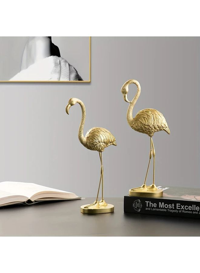 Flamingo Golden Bowed Head Resin Art Modern Minimalist Home Decor for Living Room TV Stand - Image 5
