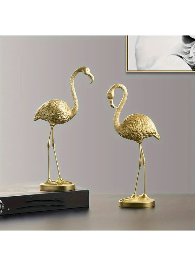 Flamingo Golden Bowed Head Resin Art Modern Minimalist Home Decor for Living Room TV Stand - Image 4