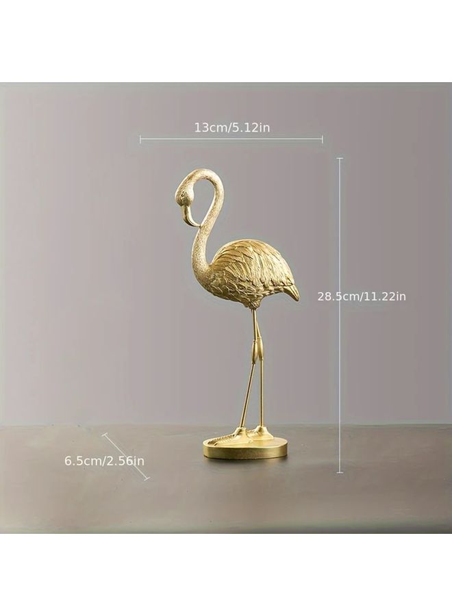 Flamingo Golden Bowed Head Resin Art Modern Minimalist Home Decor for Living Room TV Stand - Image 3
