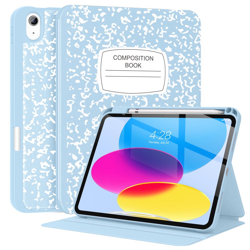 Supveco Case for iPad (A16) 11th Generation 11 inch (2025),iPad 10th Generation 10.9 inch (2022) with Pencil Holder-[Auto Wake/Sleep],Premium Folio Stand Case with Soft TPU Back Cover-Ice Blue - Image 1