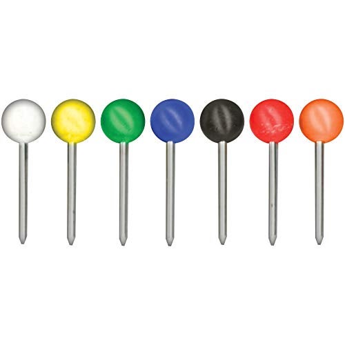 Advantus Medium Head Map Tacks, 3/8-Inch Shank, 3/16-Inch Head, Box of 250, Colors may vary (MTA250) - Image 1