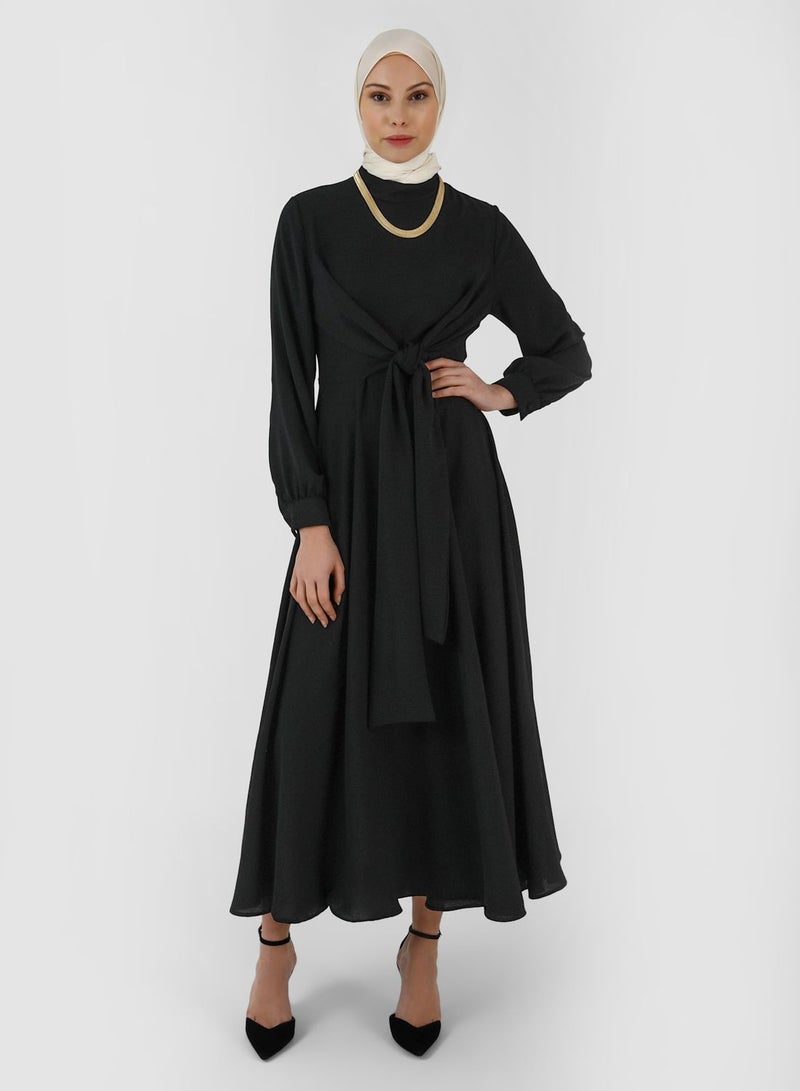 Refka by modanisa Tiered Belted Dress - Image 1