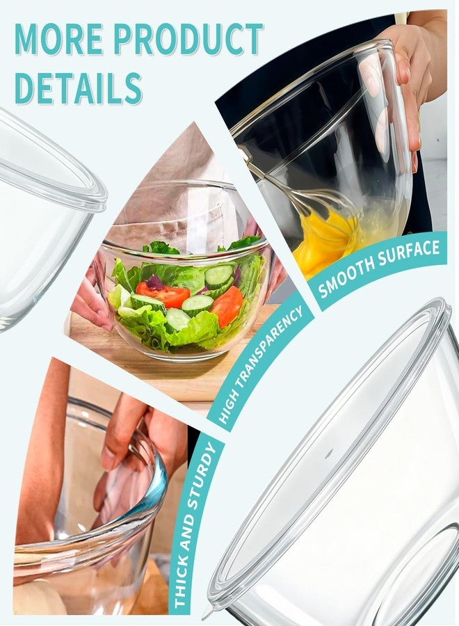 KEUYE Large Glass Bowl For Bread Making,4.7Qt(4500ml),Dishwasher Safe,Glass Bowl For Sourdough Bread Proofing,With Lid - Image 4