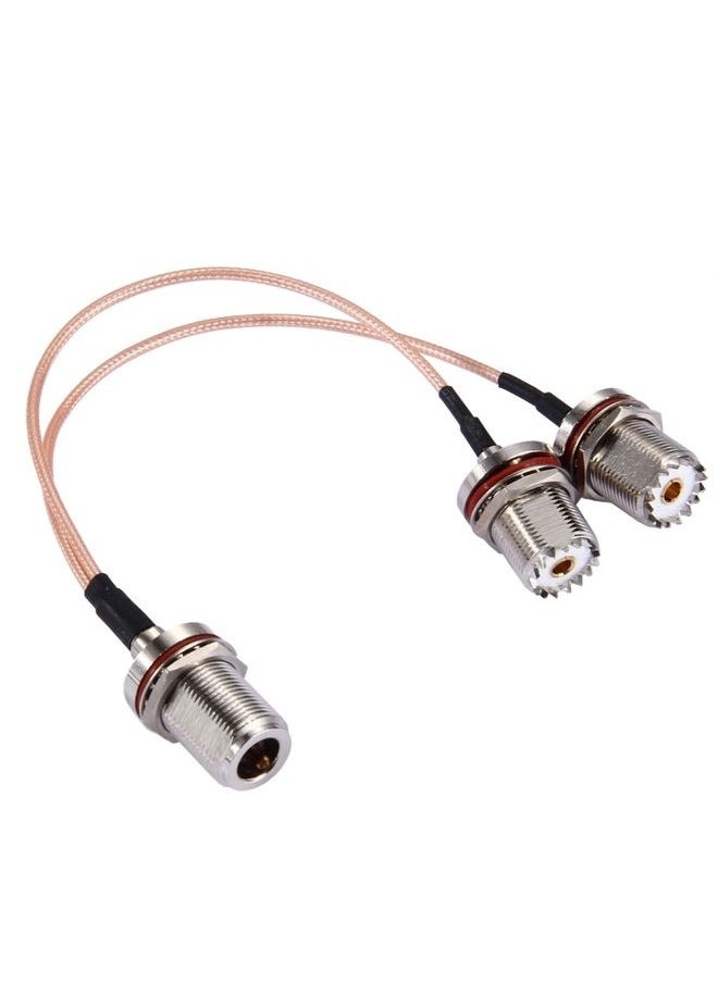Generic 20cm N Female with Waterproof Ring to 2 x UHF Female with Waterproof Ring RG316 Cable  - Image 1