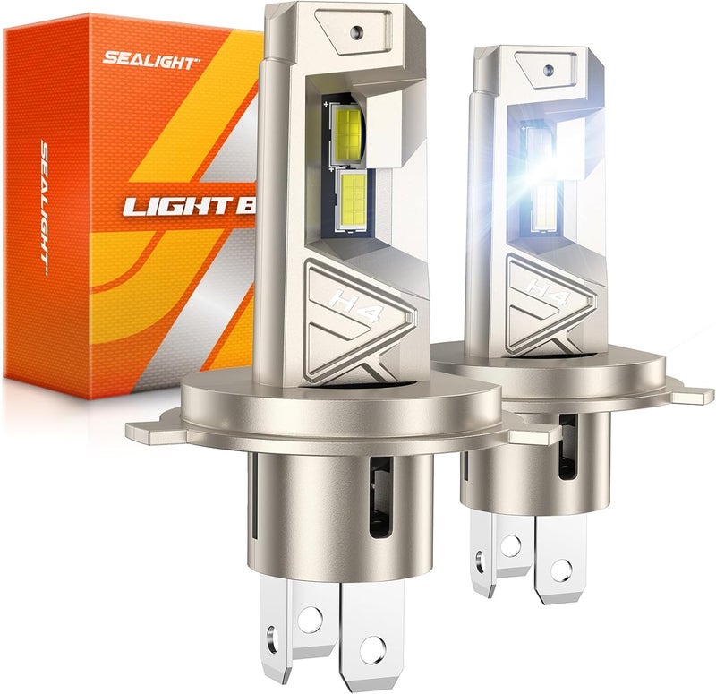 SEALIGHT H4 Fog Bulbs, 96000LM 10X Brighter S6 Pro HB2 Fog Bulb with 32 Lighting Chips, 80,000hrs+ Lifespan 9003 Drving Light, 6500K White, Plug n Play, for Powersports ATV, Vehicle, Pack of 2 - Image 1