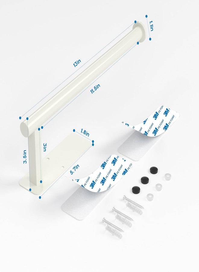 ASTOFLI White Paper Towel Holder, Under Cabinet Paper Towel Holder Wall Mount, Hanging Paper Towel Holders, Adhesive Paper Towel Roll Rack Wall Mounted White PaperTowel Rack - Image 2