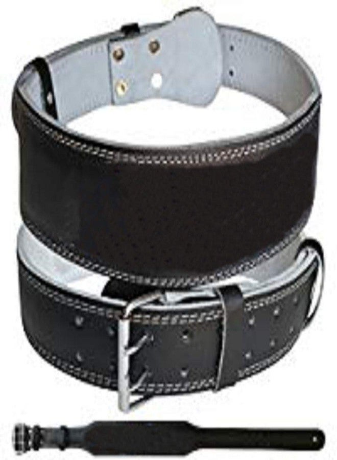 Ankaro Weight Lifting Belt, Black Leather Power Lifting Belt 6-inch Foam Padded Weight Lifting Belt for Gym