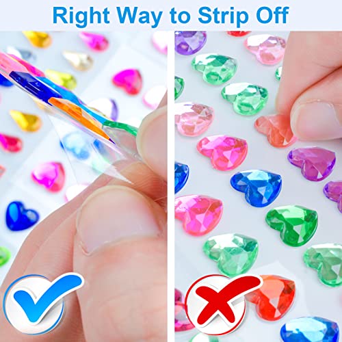 QUEENTI 2102pcs Gems Stickers, Self Adhesive Gems for Crafts Bling Rhinestones for Crafts, Assorted Shapes Jewels Rhinestones Stickers, Muticolor - Image 5