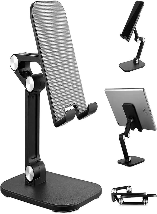 Next Next Store Rotating Smartphone Stand, Flexible Trifold Design, Compatible with All Devices, Sturdy Base for Office and Home Use
