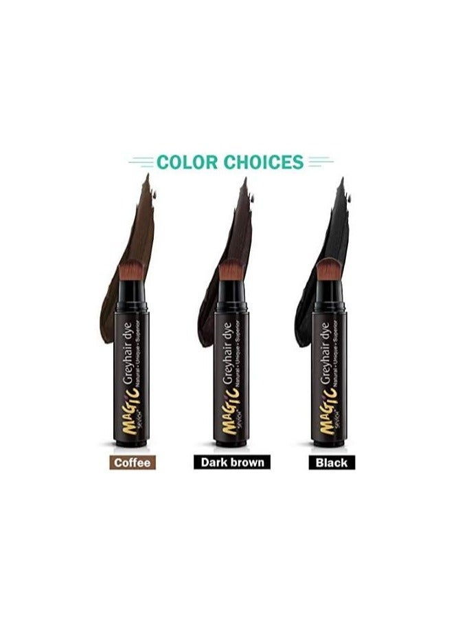 gowwim Temporary Hair Dye Pen Brush Root Touch Up Hair Colour Instant Root Concealer Cover Grey White Hair Root Coffee - Image 2