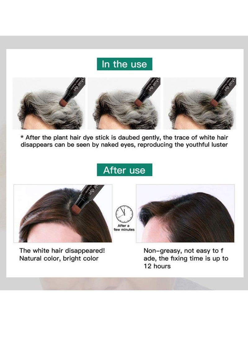 gowwim Temporary Hair Dye Pen Brush Root Touch Up Hair Colour Instant Root Concealer Cover Grey White Hair Root Coffee - Image 5