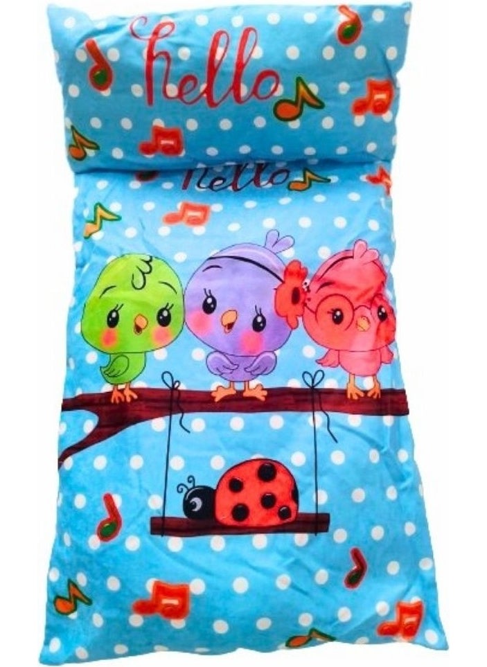 Vav Baby Fluffy Hello Printed 3 Musician Bird Bottom Opening Set  - Image 2