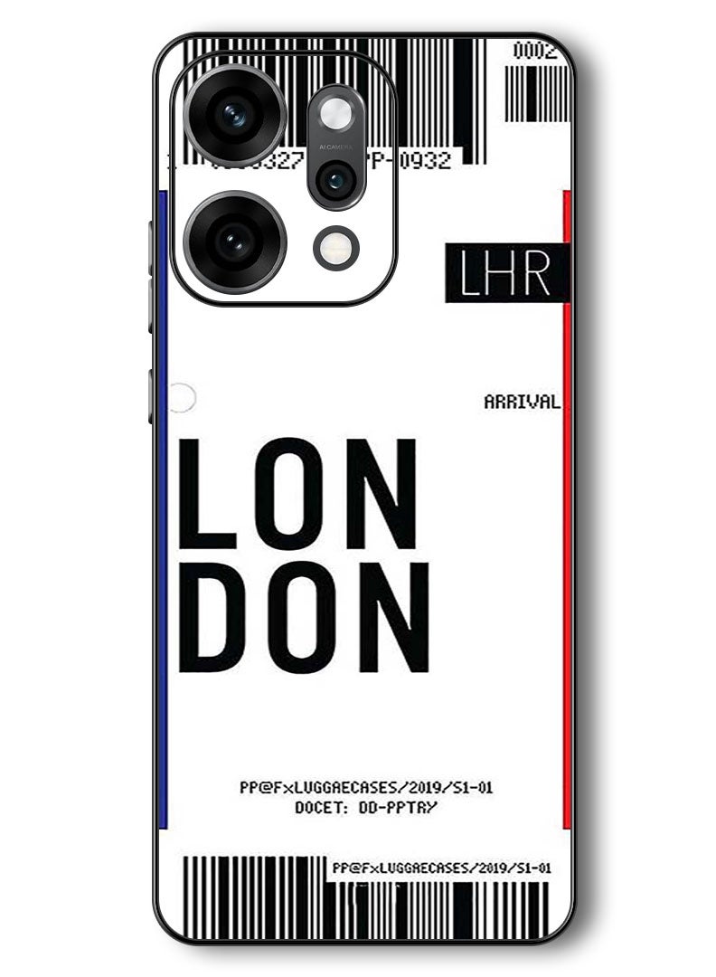 Theodor Case Compatible with Oppo Reno 14 Pro 6.83 Inch Protection Shockproof Bumper Cover London boarding pass - Image 1
