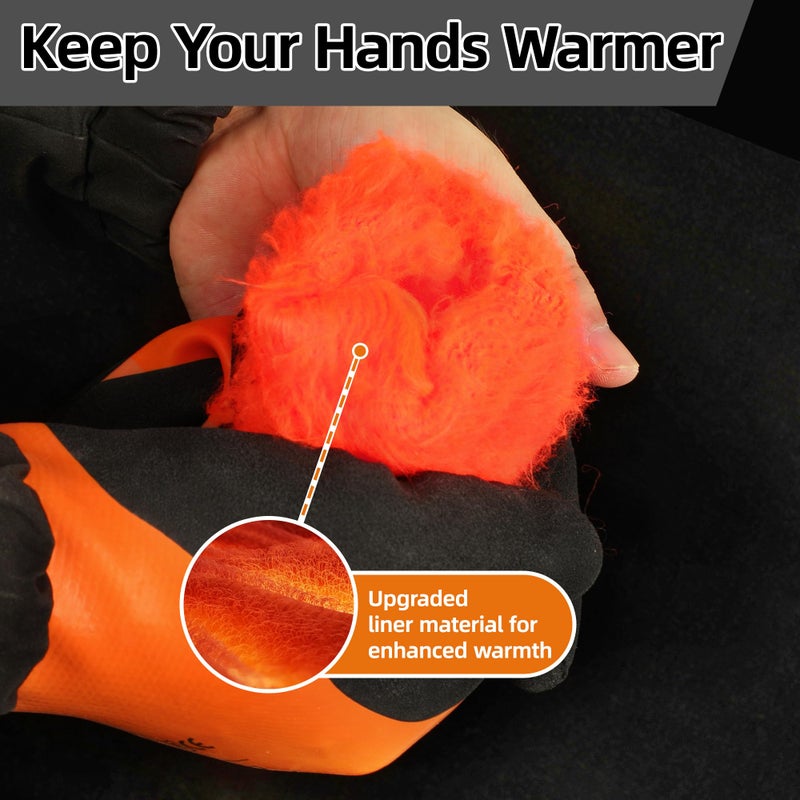Schwer 100% Waterproof Winter Work Gloves, ANSI A2 Cut Resistant Freezer Gloves for Outdoor Cold Weather Keep Hands Warm, Thermal Insulated Gloves for Shoveling Snow, Ice Fishing, Super Grip, XL - Image 4